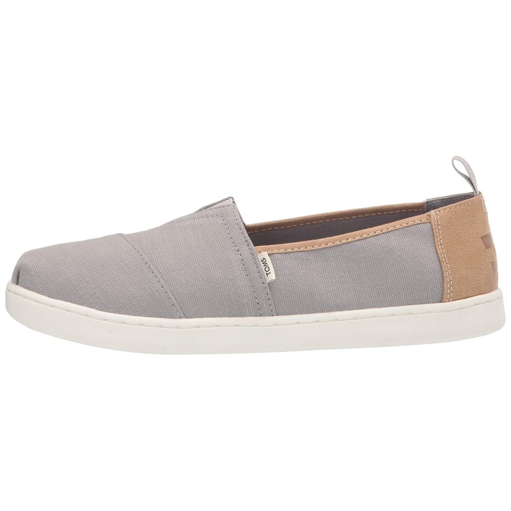 TOMS Kid's Slip On Casual Shoes Gray Canvas Comfort Loafers Size 1.5
